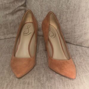 Sam Edelman Pointed-Toe Suede Pumps in Burnt Orange
